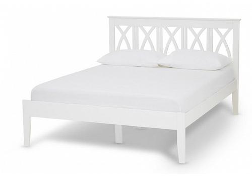 4ft small double Opal White Wooden Bed Frame 1